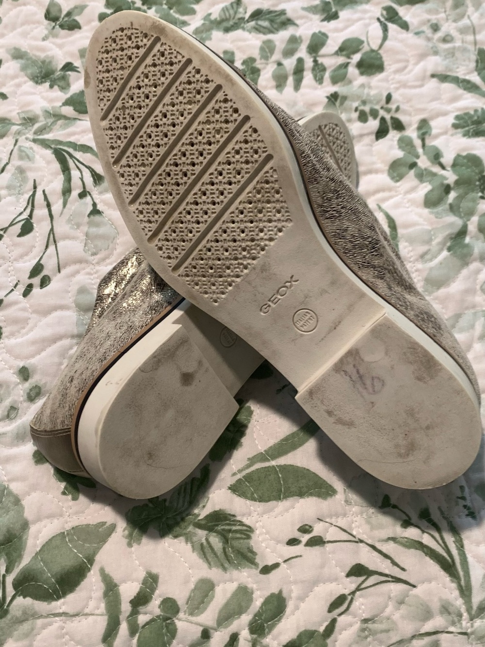 Geox Metallic Champagne and Ivory Slip-On Loafer - Picture 3 of 5